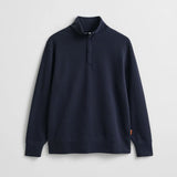 GANT Light Sacker Rib Half-Zip Sweatshirt In Evening Blue