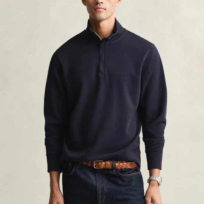 GANT Superfine Lambswool V-Neck Sweater in Navy Melange