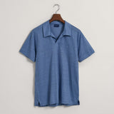 GANT Linen Polo Shirt in Salty Sea