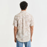 Gant Linen Shirt Botanical Regular Fit In Dry Sand