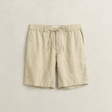 GANT Linen Shorts Regular Fit In Oat Beige