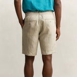 GANT Linen Shorts Regular Fit In Oat Beige