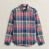 GANT Madras Regular Checked Shirt In Rose Red