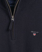GANT Men's Super Fine Lambswool Half Zip Sweater Marine