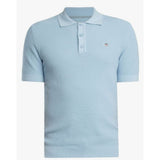 GANT Micro Textured Cotton Polo Shirt In Fresh Blue