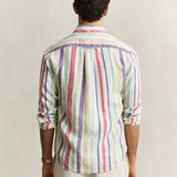 GANT Multi Striped Linen Regular Shirt In Multicolour