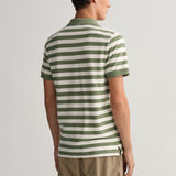 GANT Multi Striped Piqué Polo Shirt Kalamata Green