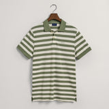 GANT Multi Striped Piqué Polo Shirt Kalamata Green