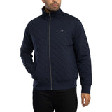 Gant Quilted Cord Collar Zip Jacket In Evening Blue
