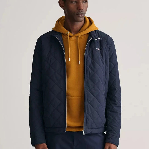 GANT Quilted Windcheater Jacket in Evening Blue
