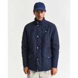 GANT Quilted Windcheater Mid-Length Jacket In Evening Blue