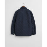 GANT Quilted Windcheater Mid-Length Jacket In Evening Blue