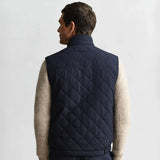Gant Quilted Windcheater Vest Evening Blue