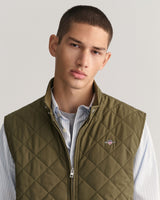 Gant Quilted Windcheater Vest in Juniper Green