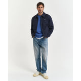 Gant Reg Shield Crew Neck Sweat In Rich Blue