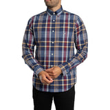 Gant Regular Classic Poplin Check Shirt In Persian Blue