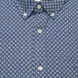 GANT Regular Cotton Linen Print Shirt In Vintage Blue