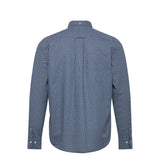 GANT Regular Cotton Linen Print Shirt In Vintage Blue