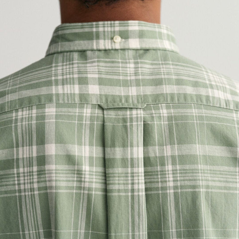 GANT Regular Fit Check Cotton Linen Short Sleeve Shirt