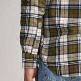 GANT Regular Fit Checked Flannel Shirt in Dark Cactus
