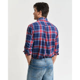 GANT Regular Fit Checked Flannel Shirt In Persian Blue