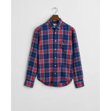 GANT Regular Fit Checked Flannel Shirt In Persian Blue