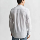GANT Regular Fit Classic Banker Stripe Poplin Shirt In Light Blue