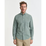 GANT Regular Fit Classic Gingham Poplin Shirt In Forest Green