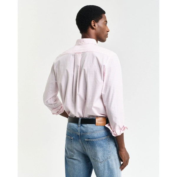 GANT Regular Fit Classic Gingham Poplin Shirt In Light Pink