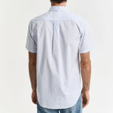 GANT Regular Fit Classic Gingham Poplin Short Sleeve Shirt in Light Blue