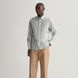 GANT Regular Fit Colorful Striped Shirt Kalamata Green