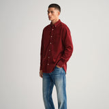GANT Regular Fit Corduroy Shirt in Red Shadow