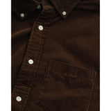 GANT Regular Fit Corduroy Shirt In Rich Brown