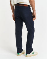 GANT Regular Fit Cotton Linen Jeans in Evening Blue