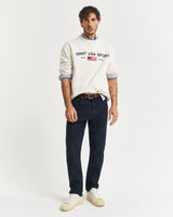 GANT Regular Fit Cotton Linen Jeans in Evening Blue