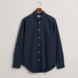 GANT Regular Fit Flannel Melange Shirt In Dusty Navy