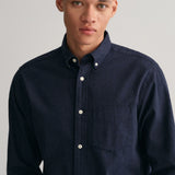 GANT Regular Fit Flannel Melange Shirt In Dusty Navy