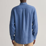 GANT Regular Fit Garment-Dyed Linen Shirt in Salty Sea