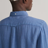 GANT Regular Fit Garment-Dyed Linen Shirt in Salty Sea