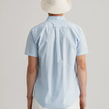 GANT Regular Fit Gingham Short Sleeve Broadcloth Shirt Capri Blue