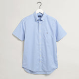 GANT Regular Fit Gingham Short Sleeve Broadcloth Shirt Capri Blue