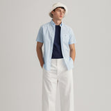 GANT Regular Fit Gingham Short Sleeve Broadcloth Shirt Capri Blue