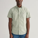 GANT Regular Fit Gingham Short Sleeve Broadcloth Shirt Kalamata Green