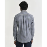 Gant Regular Fit Gingham Twill Shirt In Naval Blue