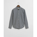 Gant Regular Fit Gingham Twill Shirt In Naval Blue