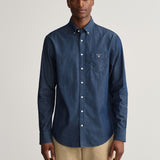 GANT Regular Fit Indigo Shirt in Dark Blue