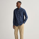 GANT Regular Fit Indigo Shirt in Dark Blue