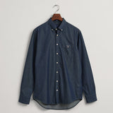 GANT Regular Fit Indigo Shirt in Dark Blue