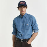 GANT Regular Fit Indigo Shirt Semi In Light Blue