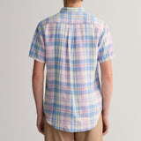 GANT Regular Fit Linen Madras Short Sleeve Shirt